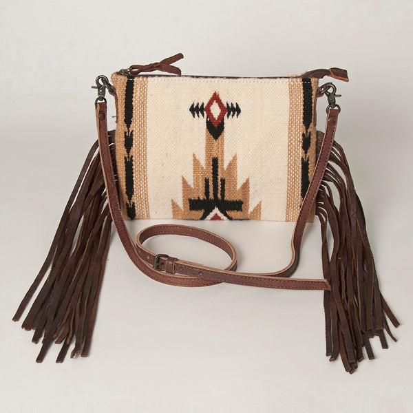 ADBG236 American Darling Cross body Bag with Woven Saddle Blanket & Fringes