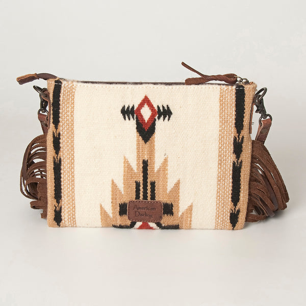 ADBG236 American Darling Cross body Bag with Woven Saddle Blanket & Fringes