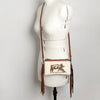 LC-ADBGS142 Western Rodeo Crossbody - Hair-On Leather Bag with Steer Wrestling Print & Fringe