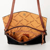 ADBGS178 Black Cowhide Leather Envelope Bag with Cowboy Horse Embroidery - Western Sling Purse