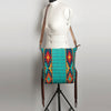 ADBG905 Southwestern Wool Blanket & Tooled Leather Strap Crossbody Bag by American Darling