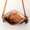 ADBGS146 Engraved Cowhide & Tooled Leather Shoulder Bag - Western Fringe Crossbody