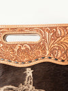 ADBGS146 Engraved Cowhide & Tooled Leather Shoulder Bag - Western Fringe Crossbody