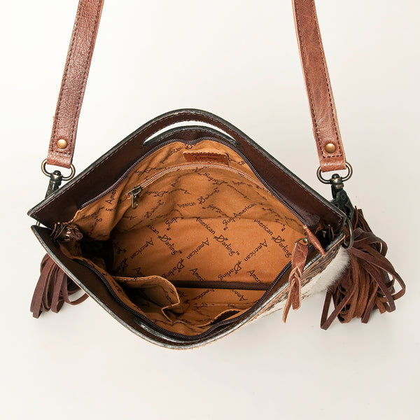 LC-ADBGS146 Western Crossbody Bag - Tooled Leather & Hair-On Hide