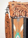 ADBG510 American Darling Signature Cross Body Bag - Hand Tooled Floral Leather & Woven Saddle Blanket