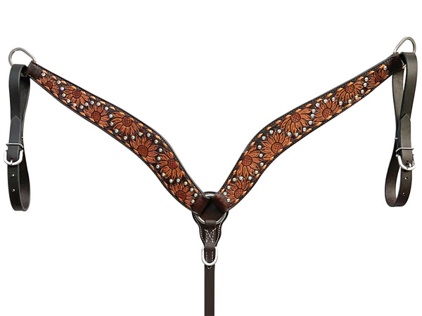 BER504-Western Leather Breast Collar