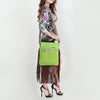 ADBGS192 Large Crossbody Genuine Western Leather Women Bag Sage