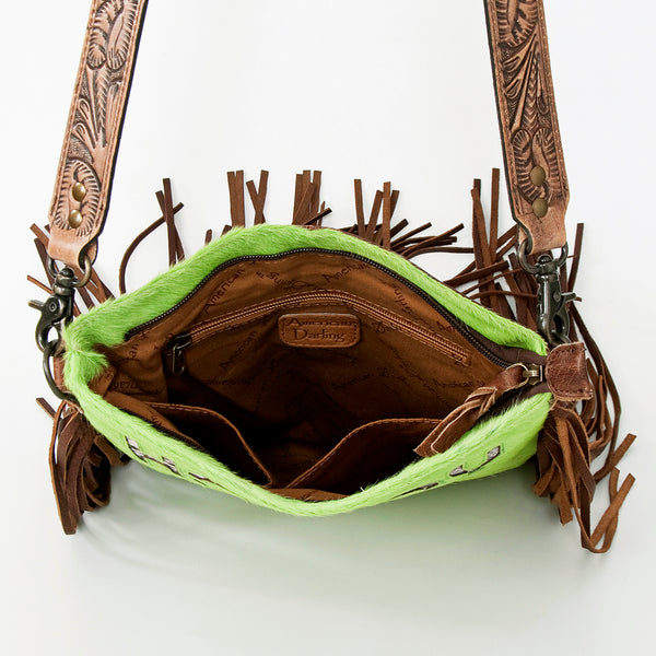 ADBGS192 Large Crossbody Genuine Western Leather Women Bag Sage