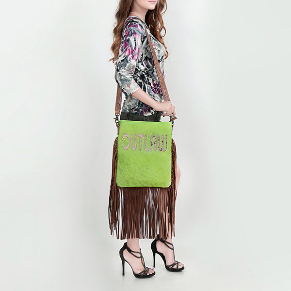ADBGS192 Large Crossbody Genuine Western Leather Women Bag Sage