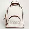 ADBGS156 White Cowhide Leather Backpack with Bold Inlay - Western Cowgirl Classic