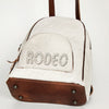 ADBGS156 White Cowhide Leather Backpack with Bold Inlay - Western Cowgirl Classic