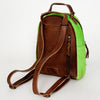 ADBGS156 Green Cowhide Leather Backpack with Bold Inlay - Western Cowgirl Statement Bag