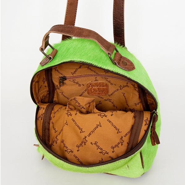 ADBGS156 Green Cowhide Leather Backpack with Bold Inlay - Western Cowgirl Statement Bag