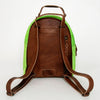 ADBGS156 Green Cowhide Leather Backpack with Bold Inlay - Western Cowgirl Statement Bag