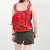 ADBGS156 Red Hair-On Hide Leather Mini Backpack - Western Cowgirl Style