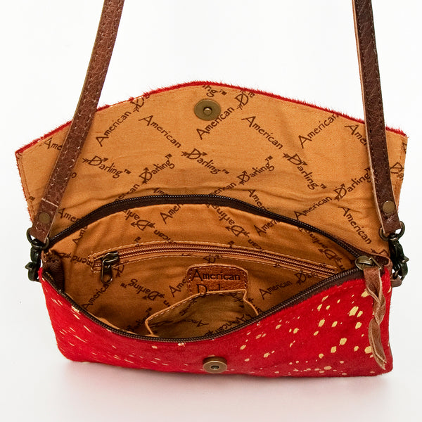 ADBGS178 Red Metallic Cowhide Envelope Crossbody - Western Leather Purse