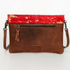 ADBGS178 Red Metallic Cowhide Envelope Crossbody - Western Leather Purse