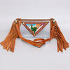 ADBGF103 American Darling Western Clear Bag - Handcrafted Leather Fringed Stadium Purse