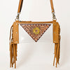 ADBGF103 American Darling Western Clear Bag - Handcrafted Leather Fringed Stadium Purse