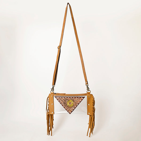 ADBGF103 American Darling Western Clear Bag - Handcrafted Leather Fringed Stadium Purse