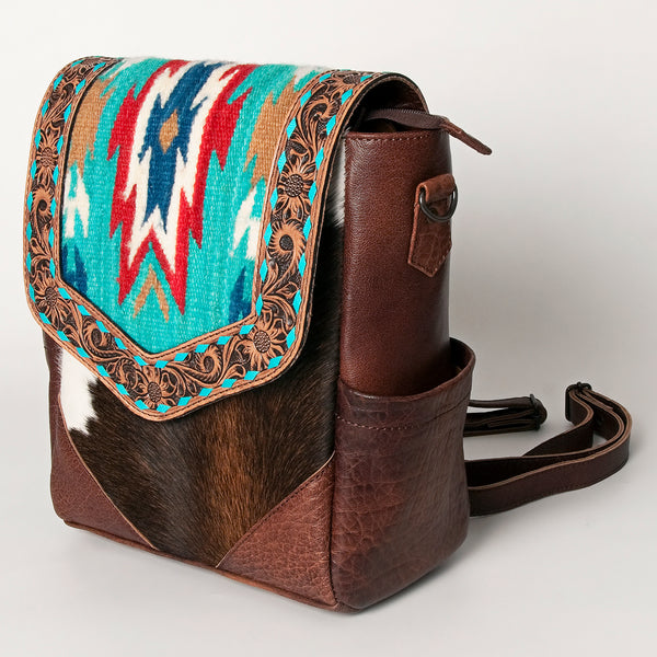 ADBG845 American Darling Hand Tooled Floral & Saddle Blanket Leather Western Backpack