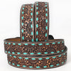 BER169-Hand Carved Western leather Belt
