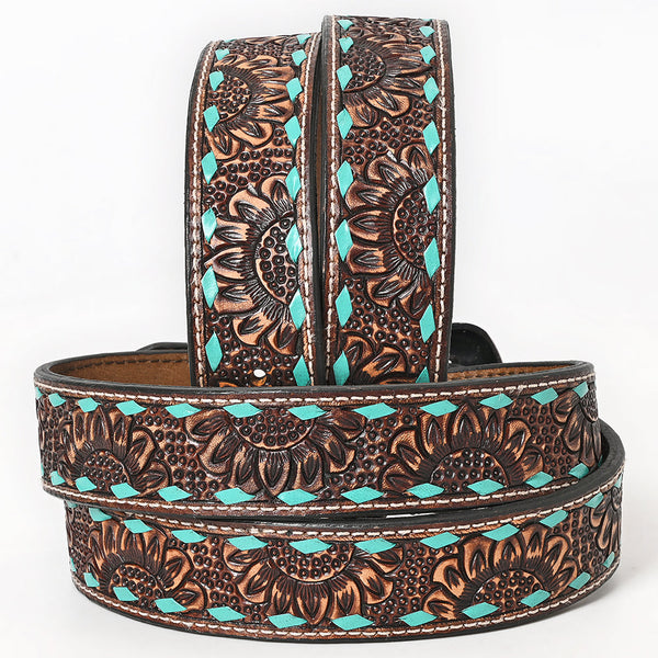 BER169-Hand Carved Western leather Belt