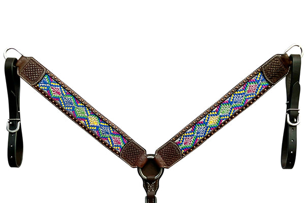 BER341-Western Leather Breast Collar