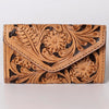 SKBG105Wallet Hand Tooled Saddle Leather and Upcycled Canvas Ladies Bag H4XW6 SKBG105 SKBG