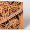 SKBG105Wallet Hand Tooled Saddle Leather and Upcycled Canvas Ladies Bag H4XW6 SKBG105 SKBG