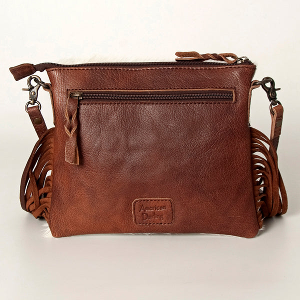 ADBG109 American Darling Western Leather Crossbody Bag Hair-On Cowhide and Fringe
