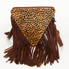 ADBG935 American Darling Western Leather Cross body Bag with Hair-On Cowhide and Long Fringes