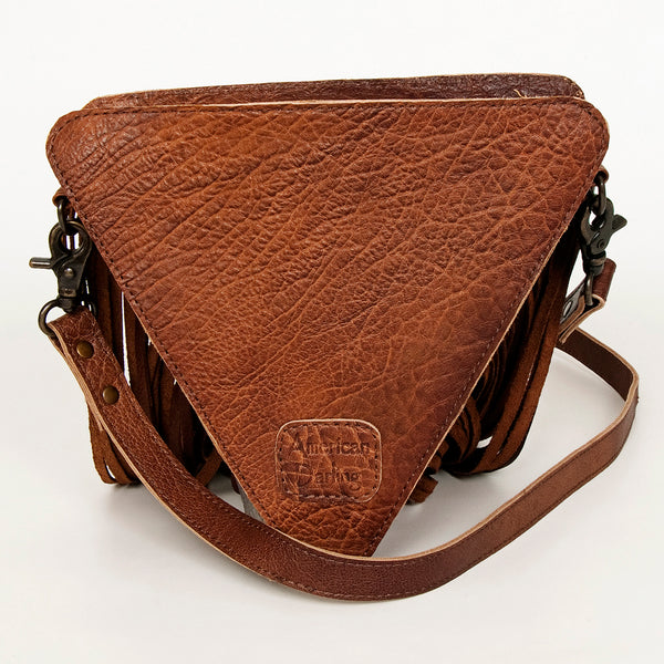 ADBG935 American Darling Western Leather Cross body Bag with Hair-On Cowhide and Long Fringes
