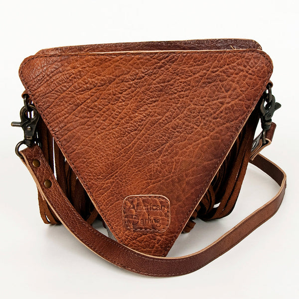 ADBG935 American Darling Western Leather Cross body Bag with Hair-On Cowhide and Long Fringes