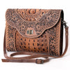 ADBG942 American Darling Handcrafted Crocodile Embossed Leather Small Cross body Bag