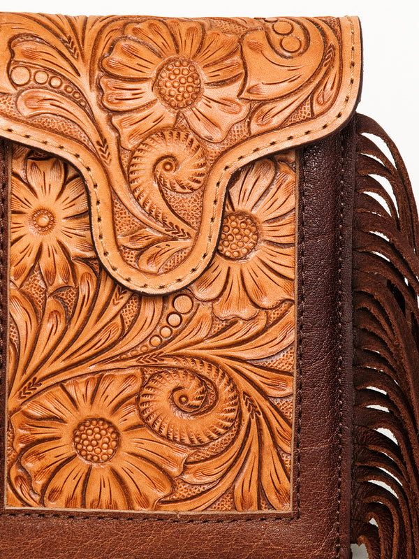 ADBG943 American Darling Handcrafted Hand Tooled Floral Leather Cell phone holder