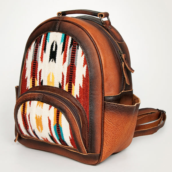 ADBG944 American Darling Handcrafted Backpack with Hand Woven Saddle Blanket and Genuine Leather