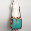 ADBG574 American Darling Southwestern Wool Bucket Bag Drawstring Tote with Leather Strap