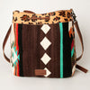ADBG574 American Darling Southwestern Wool Bucket Bag Drawstring Tote with Leather Strap