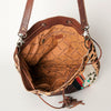 ADBG574 American Darling Southwestern Wool Bucket Bag Drawstring Tote with Leather Strap