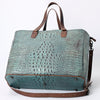ADBG962 Crocodile Embossed Genuine Leather Western Tote Compact Handbag by American Darling