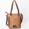 ADBG969 American Darling Exotic Embossed Leather Crossbody Vertical Tote Bag