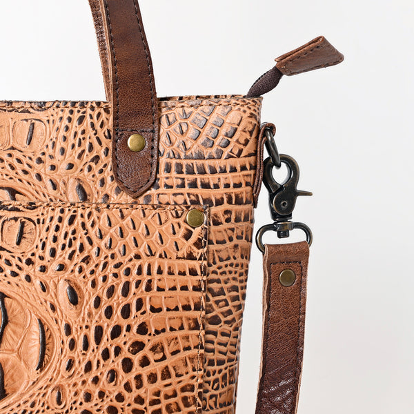 ADBG969 American Darling Exotic Embossed Leather Crossbody Vertical Tote Bag