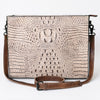 ADBG971 American Darling Crocodile Embossed Western Leather Messenger Bag