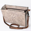 ADBG971 American Darling Crocodile Embossed Western Leather Messenger Bag
