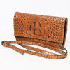 ADBG973 American Darling Crocodile Embossed Western Leather Wallet Bag