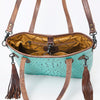 ADBG974 Alligator Embossed Genuine Leather Western Crossbody Tote with Tassels