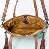 ADBG974 Alligator Embossed Genuine Leather Western Crossbody Tote with Tassels