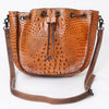ADBG975 American Darling Crocodile Embossed Western Leather Bucket Bag