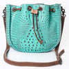 ADBG975 American Darling Crocodile Embossed Western Leather Bucket Bag